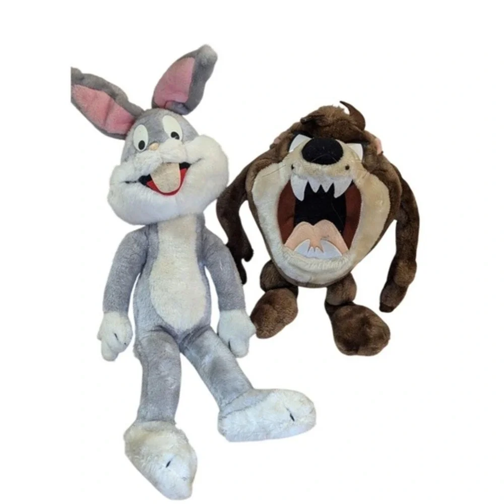 Vintage 1971 Warner Bros Mighty Star Bugs Bunny and Tasmanian Devil Plush Set